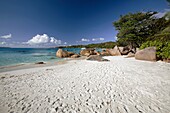 White sand in Anse Lazio, Praslin, Seychelles