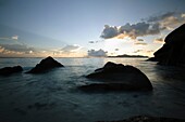 Sunset in Anse Source D'Argent, La Digue Island, Seychelles