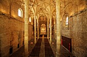 main chapel of the Church of Santa Maria at Jeronimos Monastery Mosteiro dos Jerominos in Belem, Lisbon, Portugal, Europe