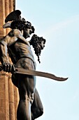 Florence, Tuscany, Italy Perseus with the Head of Medusa Statue by Cellini in the Loggia dei Lanzi, Piazza della Signoria