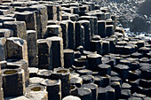 The Giants Causeway near Bushmills, Northern Ireland Volcanic basalt rock hexagonal columns of the Honeycomb formation