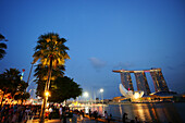 Marina Bay, Blick auf Marina Bay Sands Hotel, Singapur, Asien