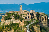 View of hilltop village, Civita di Bagnoreggio, Lazio, Italy