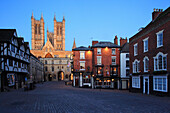 Cathedral at dusk, Lincoln, Lincolnshire, UK - England