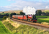The Locomotive Leander No.5690 leaving Hellifield, Steam Trains, Trains