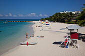 View along Doctors Cave Beach, Montego Bay, Jamaica, Caribbean