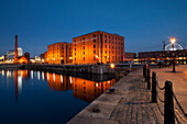 The Albert Dock At Night, Liverpool, Merseyside, UK - England