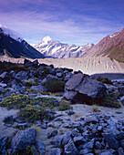 View to Mount Cook down Hooker Valley from Kea Point, Mount Cook National Park, South Island, New Zealand