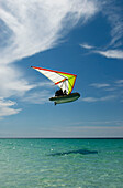 Microlight flying boat at Varadero Beach, Varadero, Cuba, Caribbean