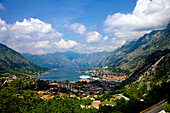 View over town and bay, Kotor, Montenegro