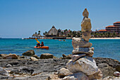 Kayaking and rock sculptures, Puerto Aventuras, Quintana Roo, Mexico