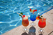 Colourful cocktails, St Michael, Barbados, Caribbean