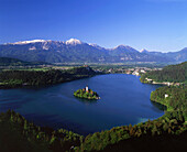 View over Lake Bled, Bled, Gorenjska, Slovenia