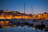 Le Suquet - Old Town and Old Harbour at night, Cannes, Cote dÕAzur, France