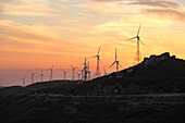 Wind energy plant, Strait of Gibraltar, Tarifa, Andalusia, Spain