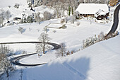 Farmhouse in winter, Geiersnest, Bollschweil, Black Forest, Baden-Wurttemberg, Germany
