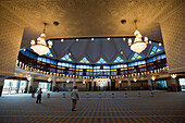 Big hall inside of National Mosque, Kuala Lumpur, Malaysia, Asia