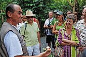 Guided tour in the parfume and spice garden of Saint Philippe, La Reunion, Indian Ocean