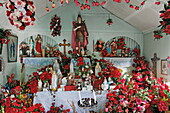 Interior view of the chapel in St. Philippe, La Reunion, Indian Ocean