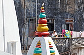 Pagoda of the hindu temple Kiponda, Stonetown, Zanzibar City, Zanzibar, Tanzania, Africa