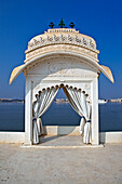 Waterfront Sitting Area at Jag Mandir Palace, Udaipur, Rajastan, India