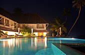 Exterior of Resort at Night, Alleppey, Kerala, India