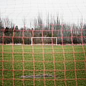 Goal Nets on Soccer Field, Tukwila, Washington, USA