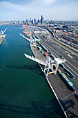 Cranes at the Port of Seattle, Seattle, WA, USA