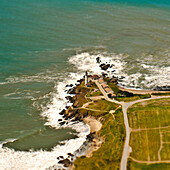 Lighthouse on a Rocky Coast, San Mateo County, California, USA