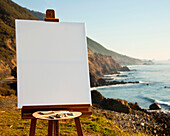 Artist Easel and Canvas on Bluff, CA, USA