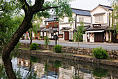 Japanese Canal Scene, Kurashiki City, Kurashiki, Okayama Prefecture, Japan