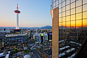 Downtown Kyoto at Sunset, Kyoto, Japan