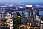 Manhattan Skyscrapers at Dusk, Manhattan, New York, USA