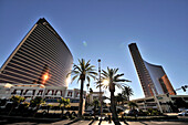 Wynns Hotel on the Strip under blue sky, Las Vegas, Nevada, USA, America