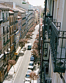 View of the street c/ Manifestacion, Saragossa, Aragon, Spain
