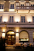Cafe in the evening light, Caffee' degli Specchi, Trieste, Friuli-Venezia Giulia, Italy