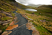 Der Miners Track Richtung Mt. Snowdon, Snowdonia National Park, Wales, Großbritannien