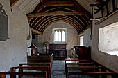 Inside St. Celynin's church above Rowen, Snowdonia National Park, Wales, UK