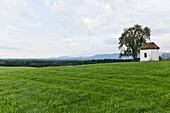 Landschaft mit Kapelle bei Penzberg, Bayern, Deutschland