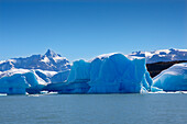 Icebergs at Upsala glacier, Lago Argentino, Los Glaciares National Park, near El Calafate, Patagonia, Argentina