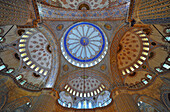 Deckengewölbe in der Blauen Moschee, Istanbul, Türkei, Europa