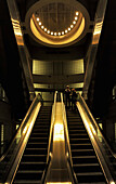 Escalator, subway station Madeleine, Paris, France