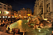 Illuminated Fontana di Trevi, Rome, Lazio, Italy