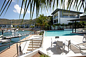 Pool area, Peppers Blue On Blue Resort, Nelly Bay, Magnetic island, Great Barrier Reef Marine Park, UNESCO World Heritage Site, Queensland, Australia