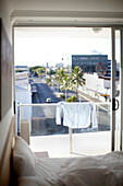 Blick vom Balkon des Apartment Hotel The Edge, Victoria Parade, Stadtzentrum Rockhampton, Rockhampton, Queensland, Australien