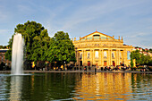 Opera in the evening light, Stuttgart, Baden-Wuerttemberg, Germany, Europe