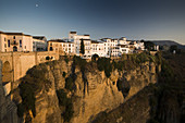 Whitewhashed houses by El Tajo gorge, town of Ronda, province of Malaga, Andalusia, Spain