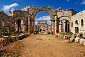 ruin of Saint Simeon Monastery, Qala'at Samaan, Qalaat Seman archeological site, Dead Cities, Syria, Middle East, West Asia