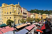 Marche aux Fleurs and Cours Saleya, Nice, Nizza, Cote d'Azur, Alpes Maritimes, Provence, France, Europe