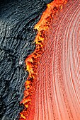 River of molten lava, close-up, Kilauea Volcano, Hawaii Islands, United States